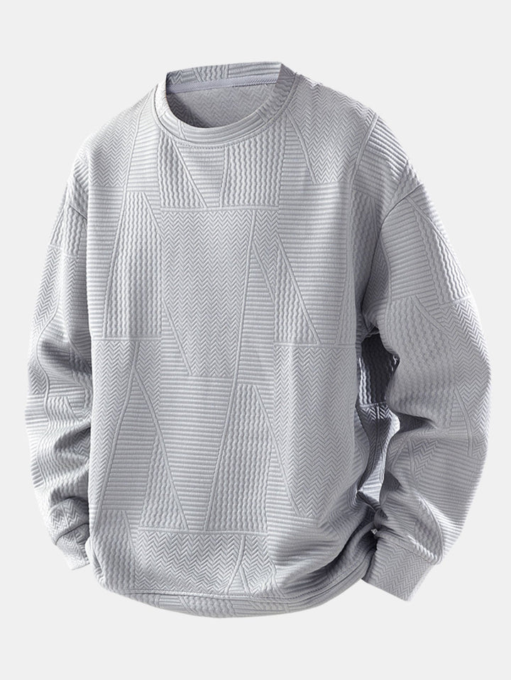 Relax Fit Geometric Jacquard Sweatshirt