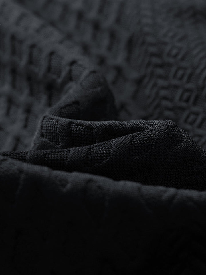 Relax Fit Geometric Jacquard Crew Neck Sweatshirt