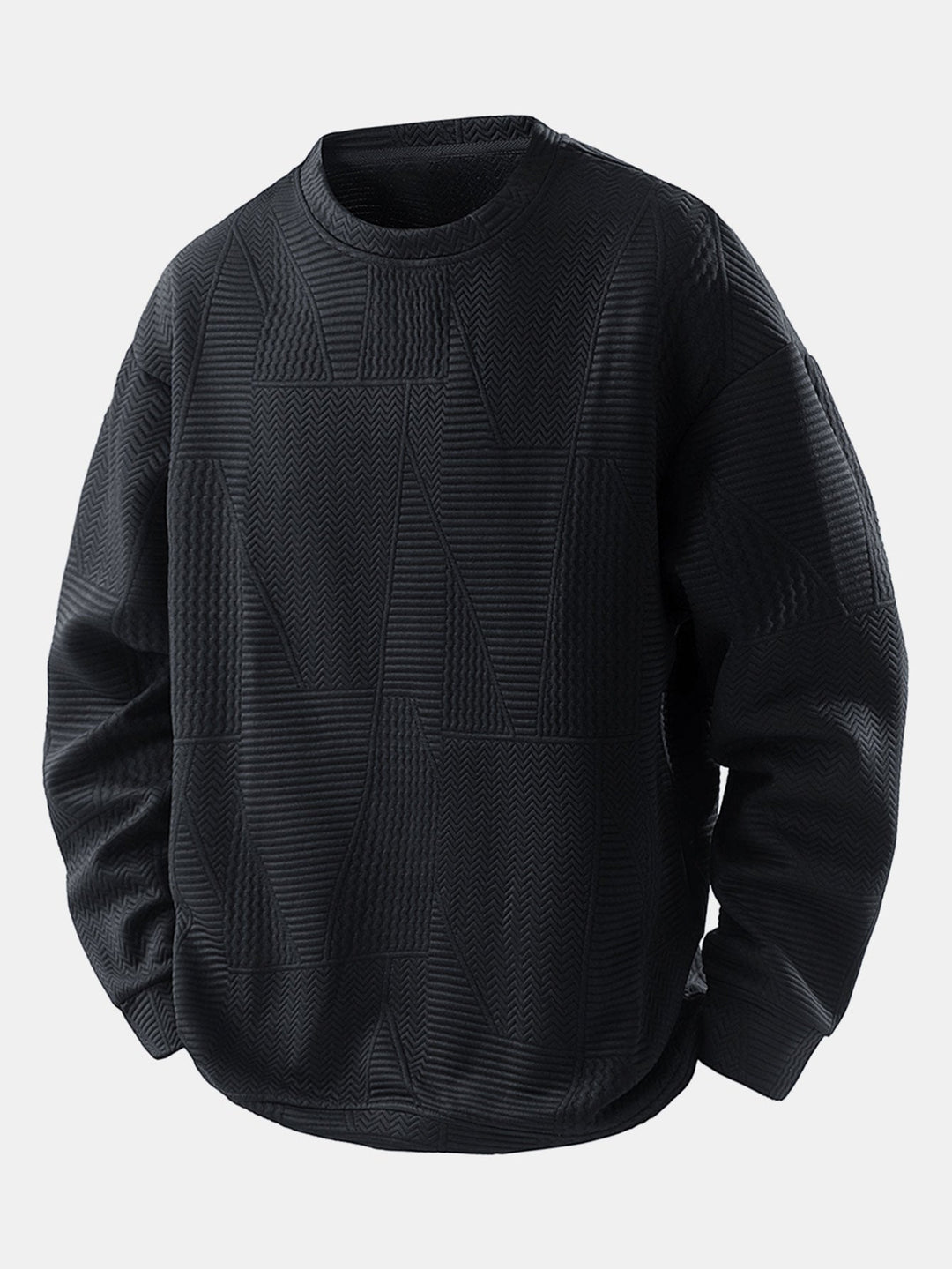 Relax Fit Geometric Jacquard Sweatshirt