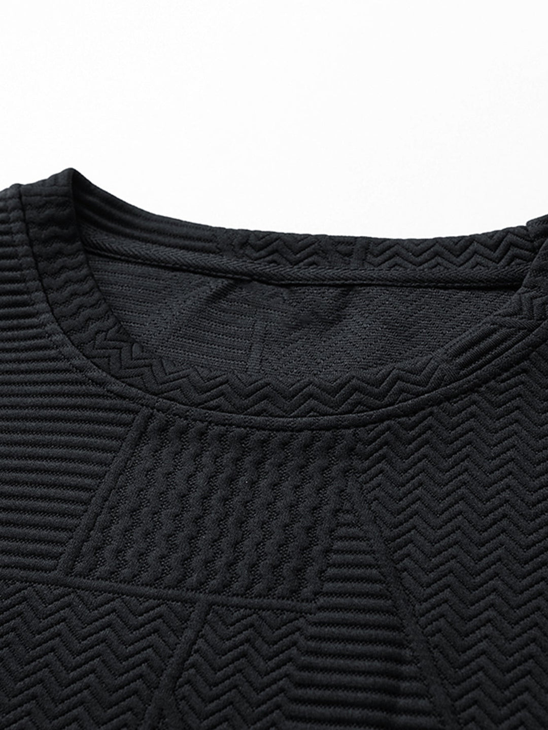 Relax Fit Geometric Jacquard Sweatshirt