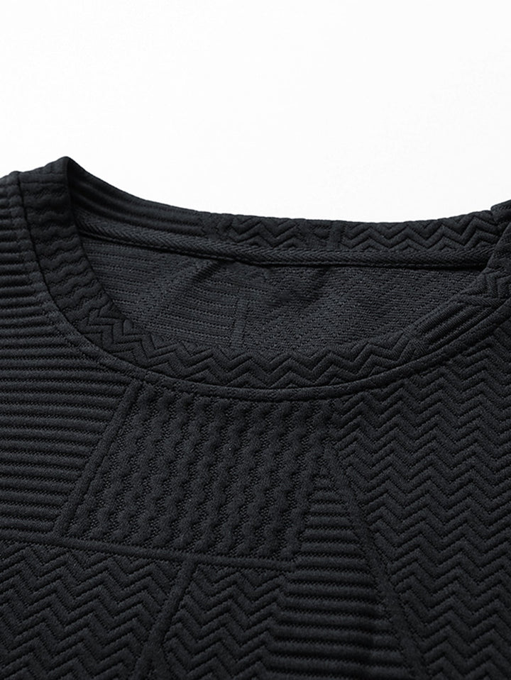 Relax Fit Geometric Jacquard Sweatshirt