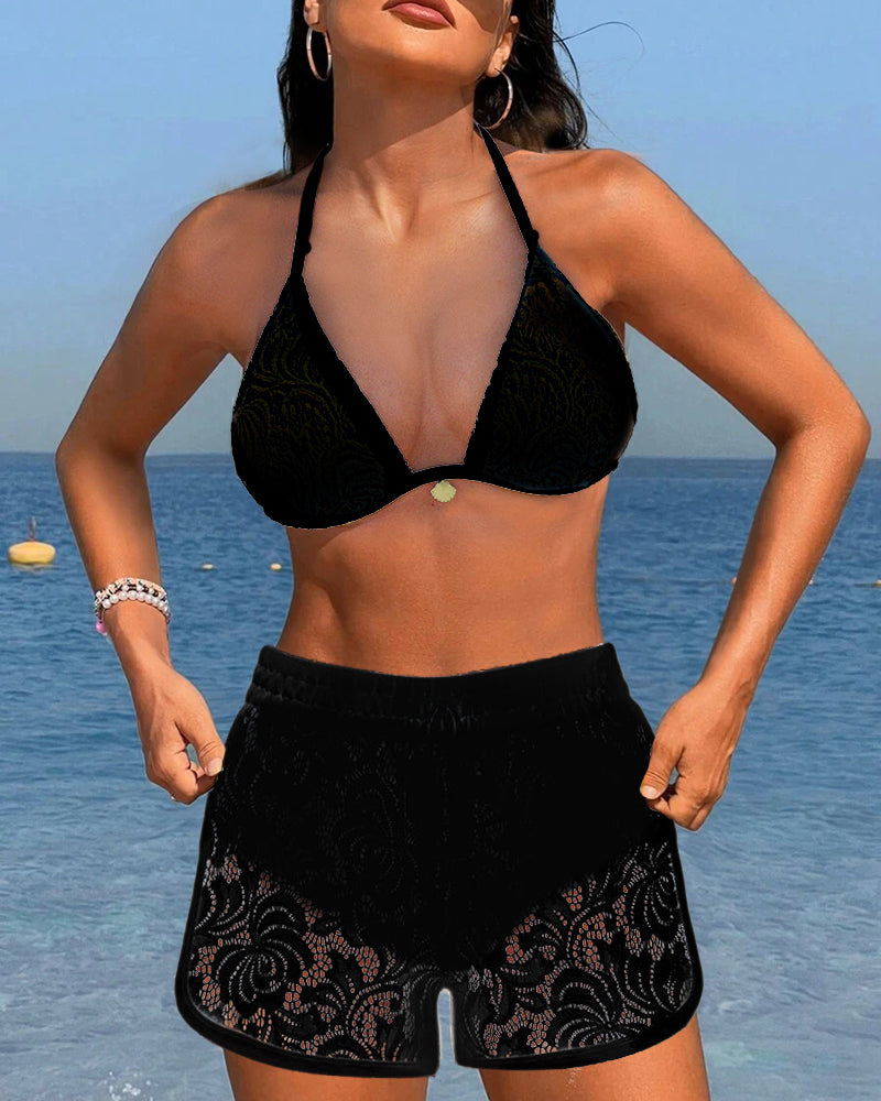 Wilson | Elegant Solid Lace Bikini Set