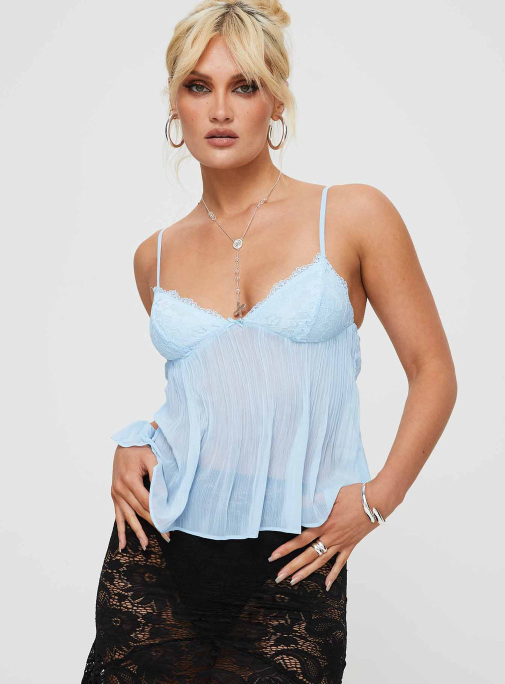 Wilson | Lace Pleated Top