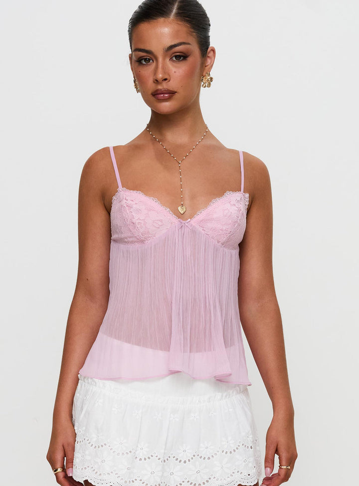 Wilson | Lace Pleated Top