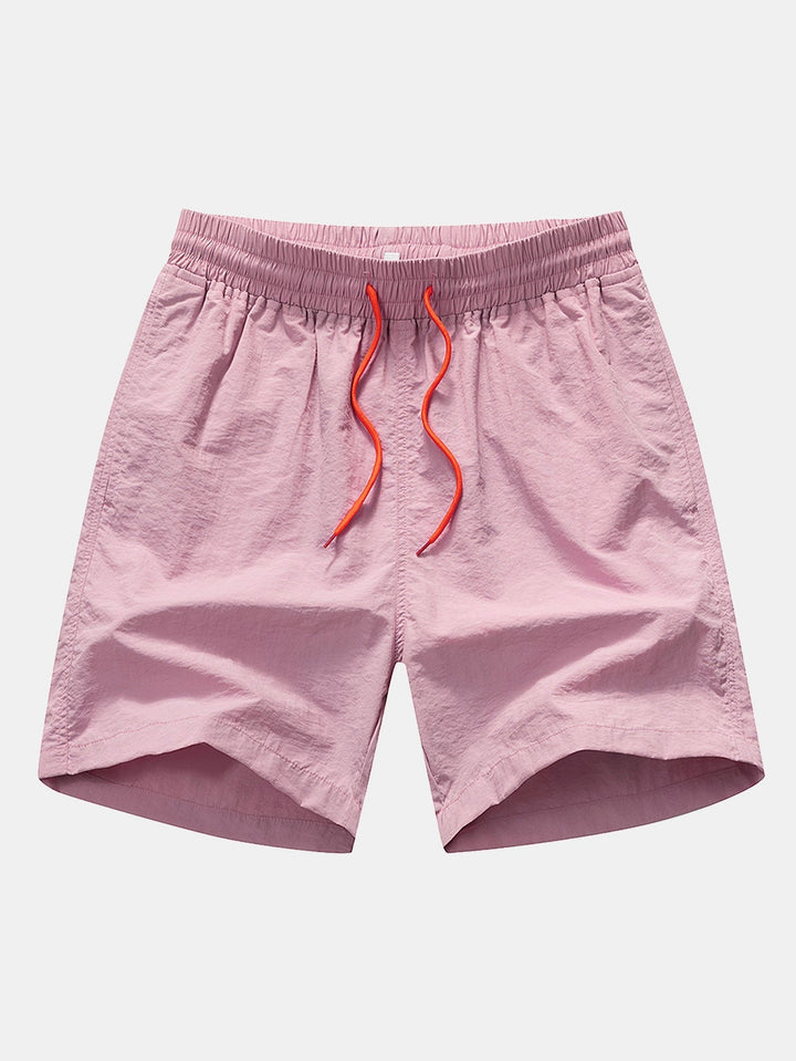 Flamingo Leaf Print Button Up Shirt & Swim Shorts