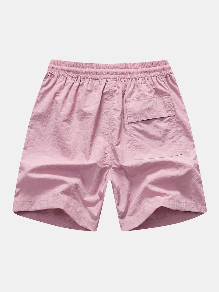 Flamingo Leaf Print Button Up Shirt & Swim Shorts