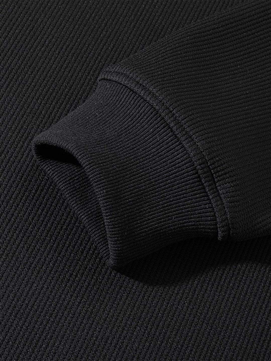 Relax Fit Waffle V Neck Sweatshirt