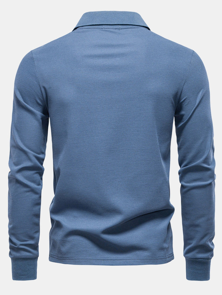 Long Sleeved Giraffe Embroidery Polo Shirt