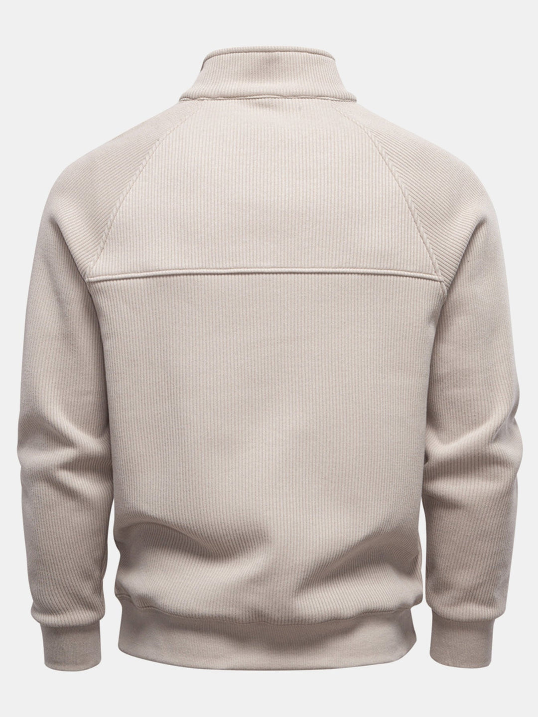 Ribbed Raglan Sleeve Quarter Zip Sweatshirt