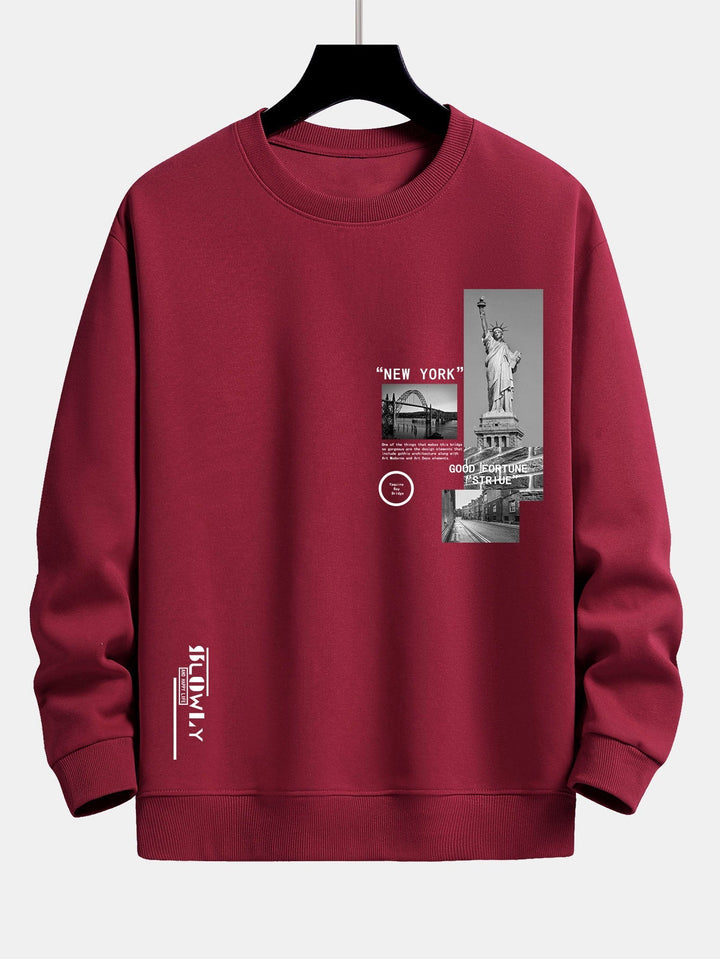 New York Architecture Print Relax Fit Sweatshirt