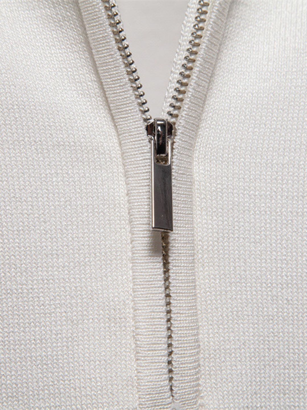 Contrast Trim Zipper Knit Polo Shirt