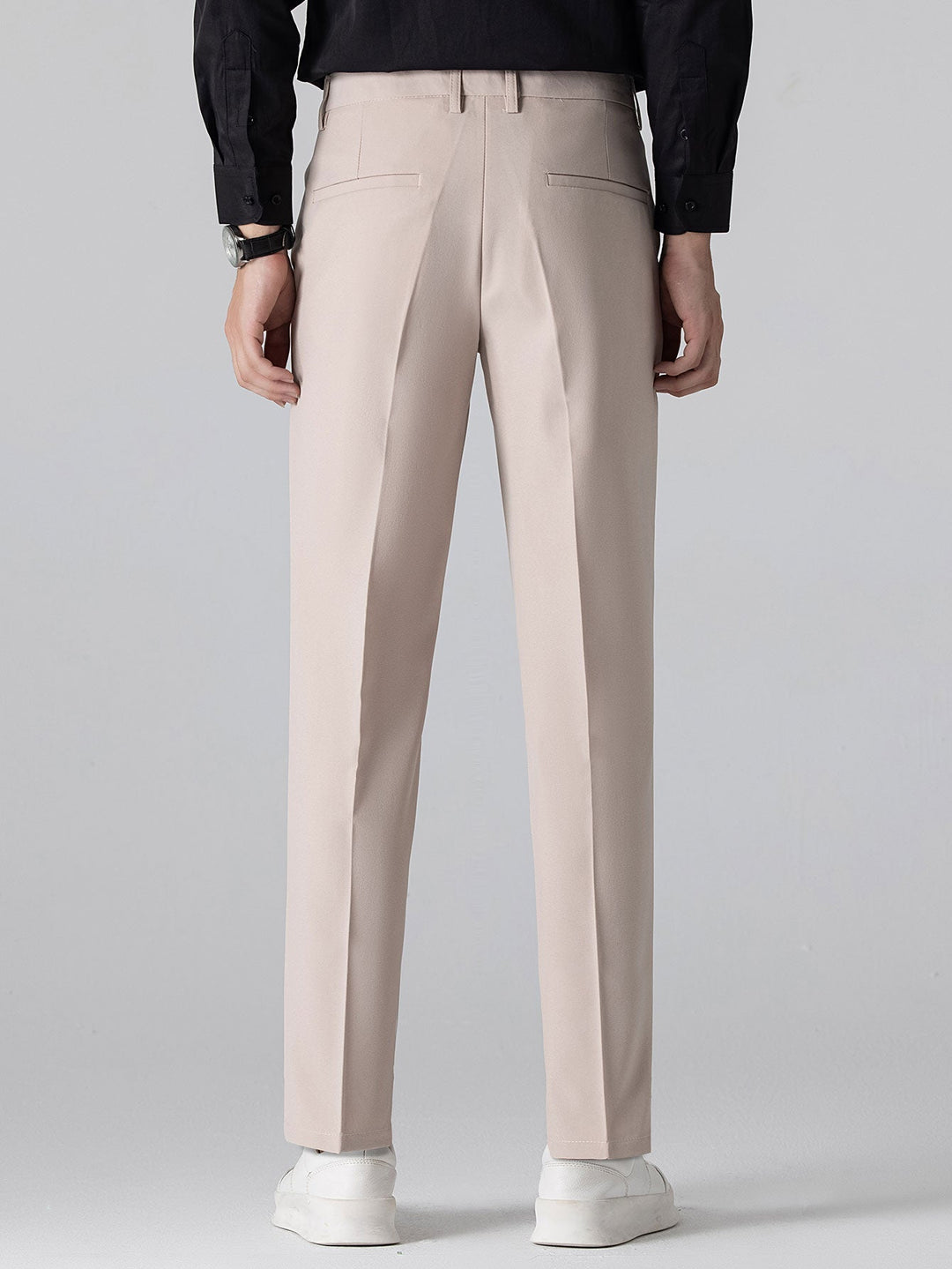 Texture Contrast Knitted V Neck Polo Shirt & Slim Fit Tapered Trousers