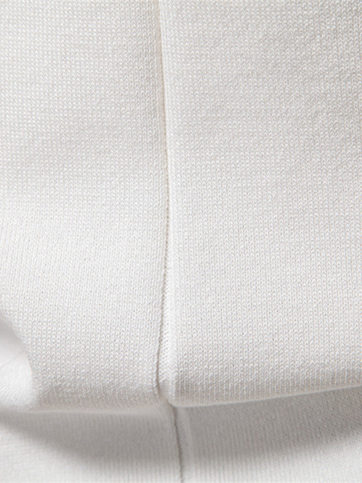 Contrast Trim Zipper Knit Polo Shirt