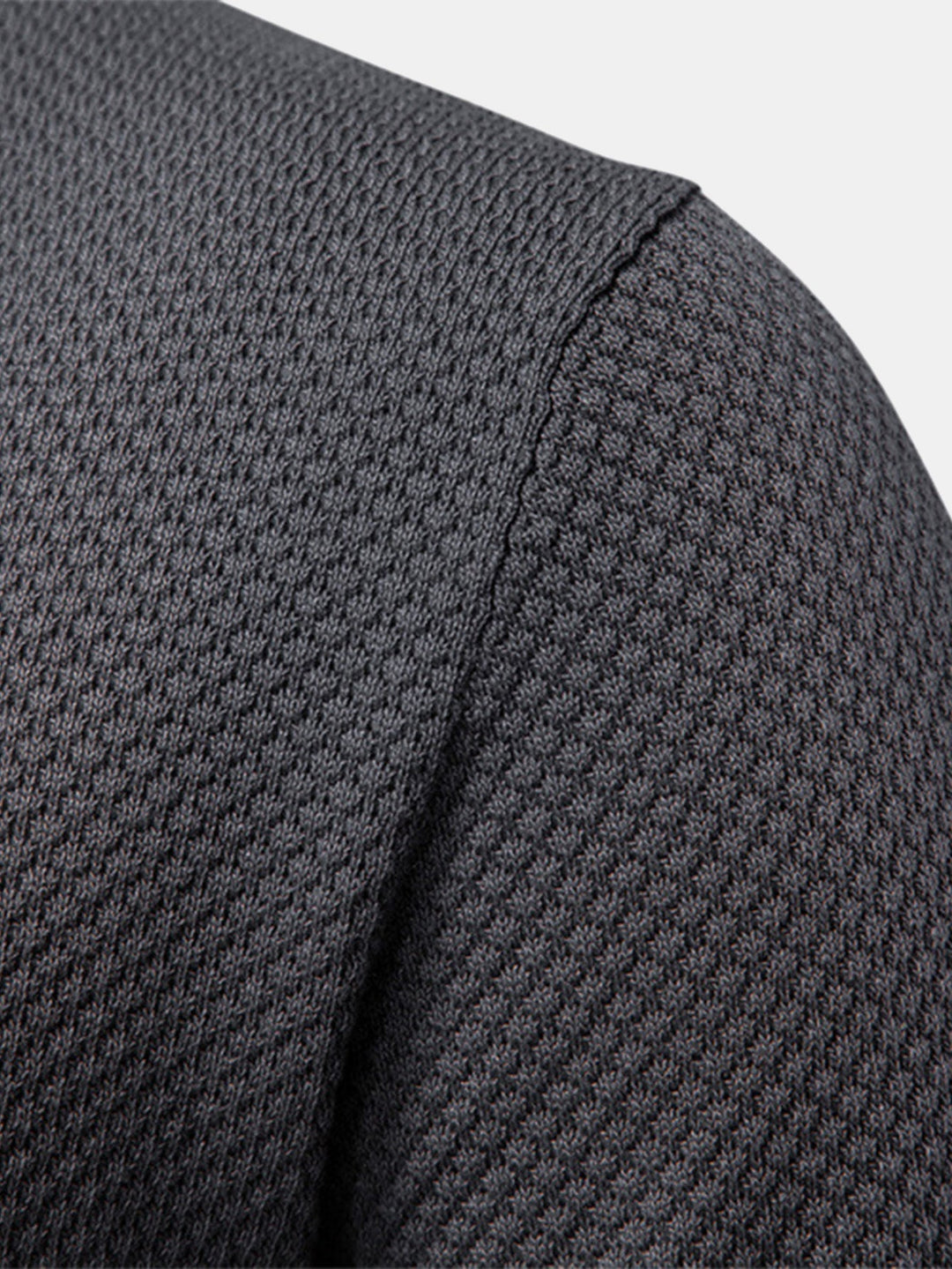 Pineapple Texture Knit V Neck Polo
