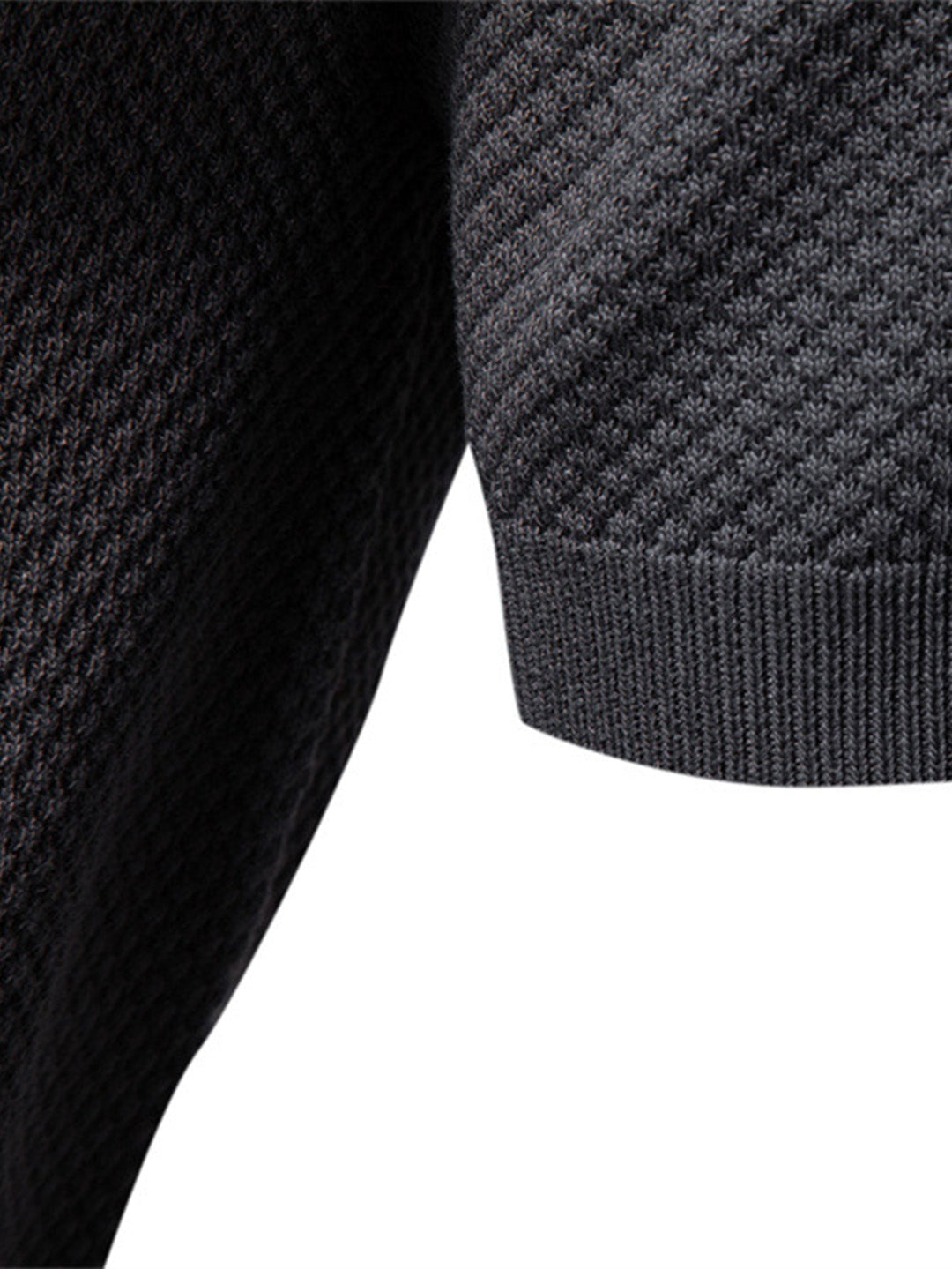Pineapple Texture Knit V Neck Polo