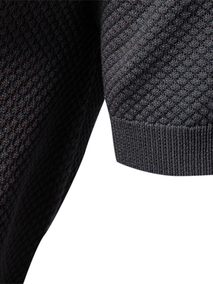 Pineapple Texture Knit V Neck Polo