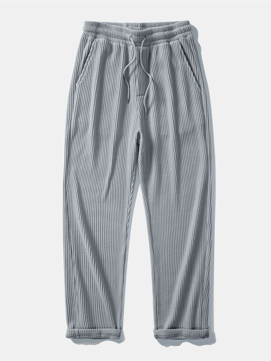 Long Sleeved Knitted Waffle Polo Shirt & Drawstring Knitted Waffle Pants