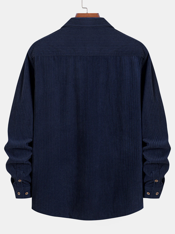 Long Sleeve Corduroy Pocket Button Up Shirt