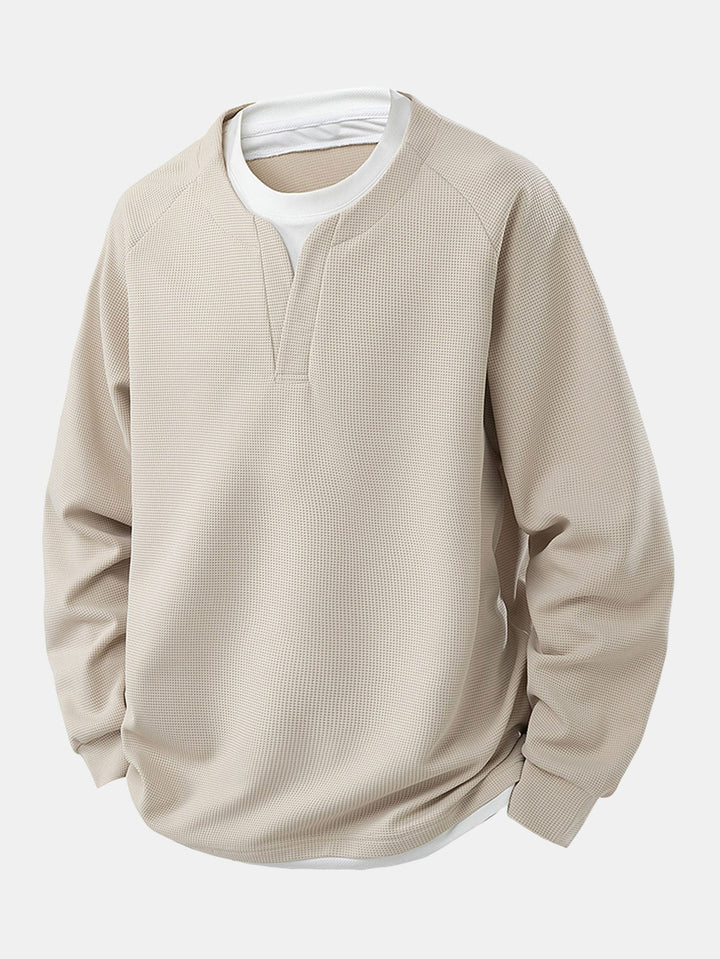 Raglan Sleeve 2 In 1 Waffle T-Shirt
