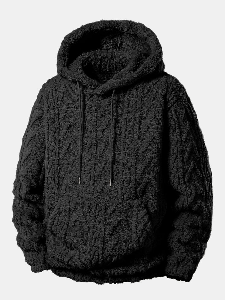 Geometric Jacquard Teddy Hoodie & Jogger Pants