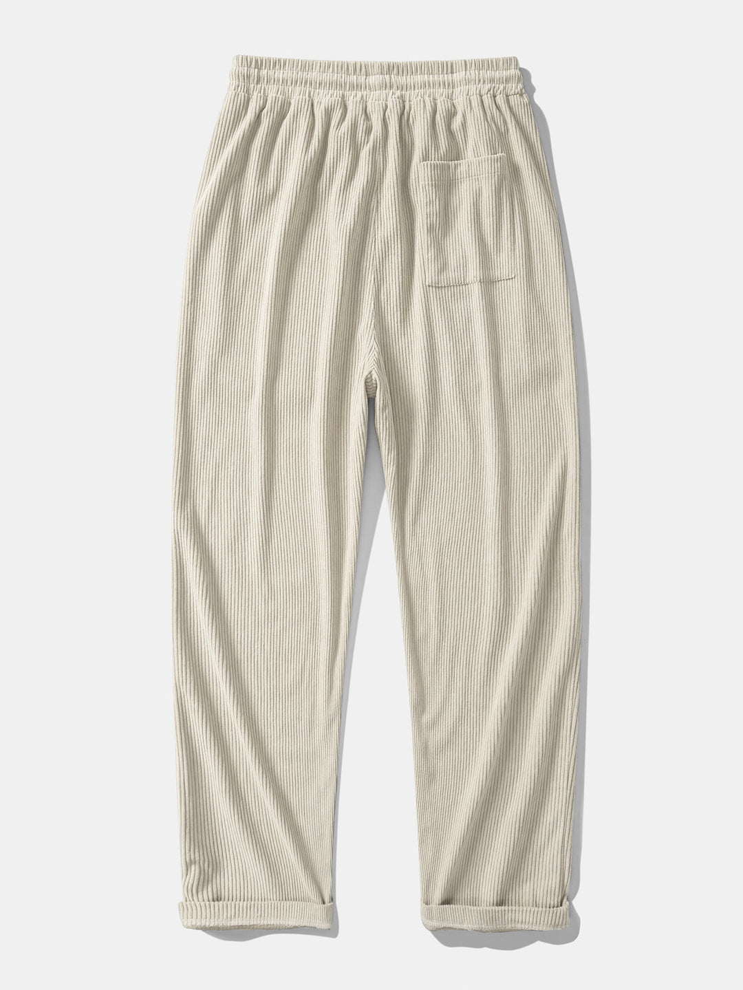 Long Sleeved Contrast Corduroy Hooded Shirt & Straight Leg Corduroy Pants