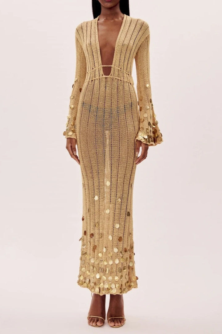 Dolly | Knit Maxi Dress with Feminine Silhouette