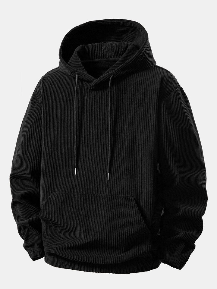 Corduroy Hoodie With Kangaroo Pocket