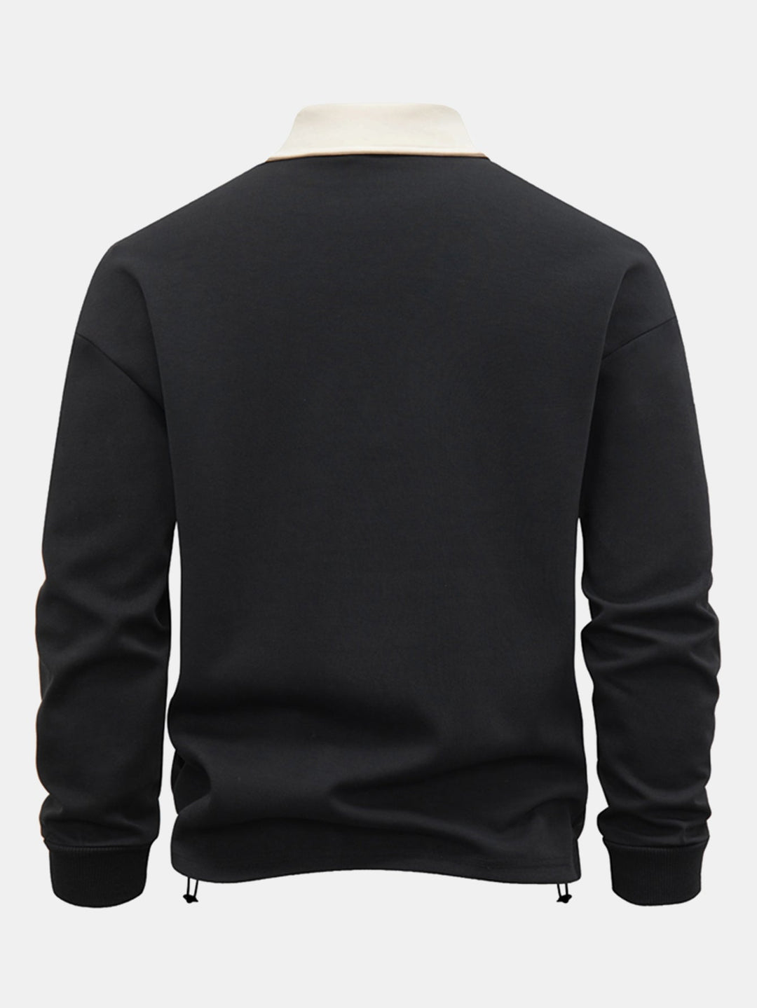 Contrast Zipper Polo Collar Sweatshirt