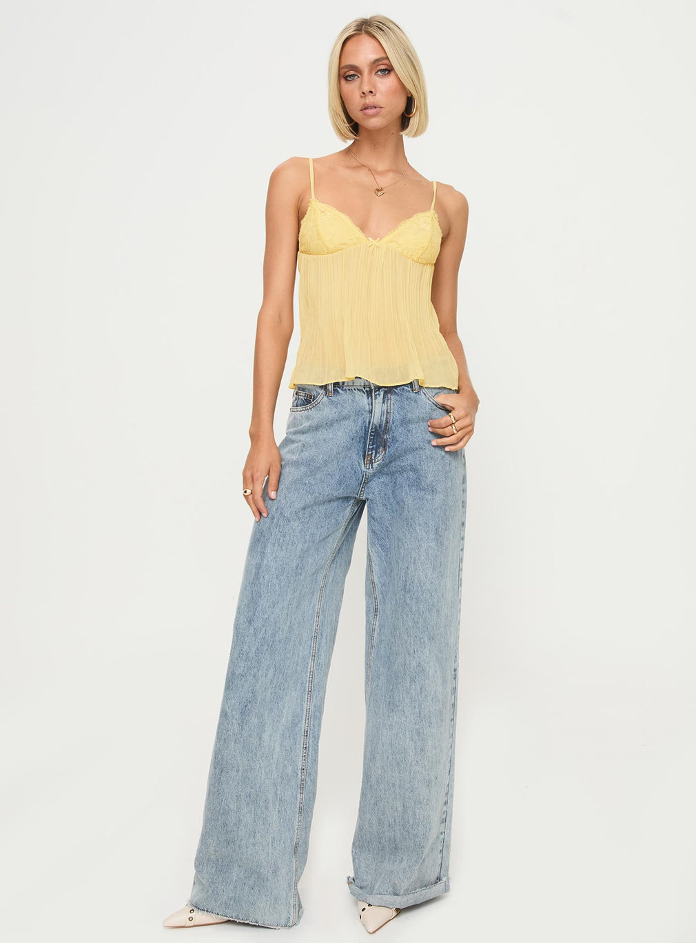 Wilson | Lace Pleated Top
