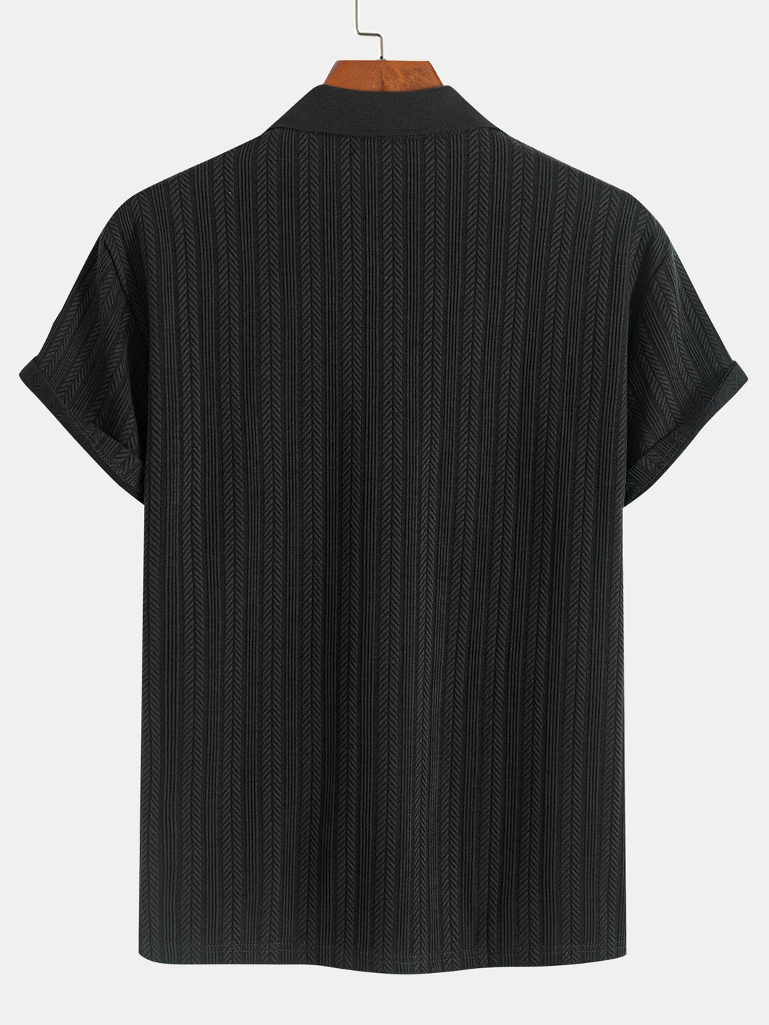 Textured Zipper Polo