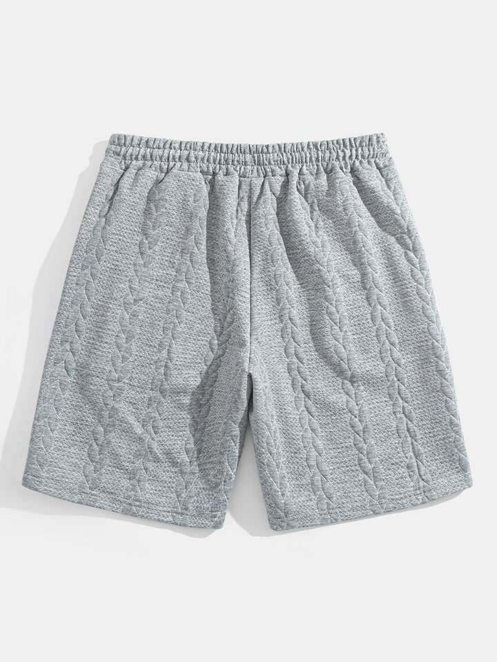Relax Fit Mid-Length Sleeve Twist Jacquard T-Shirt & Shorts
