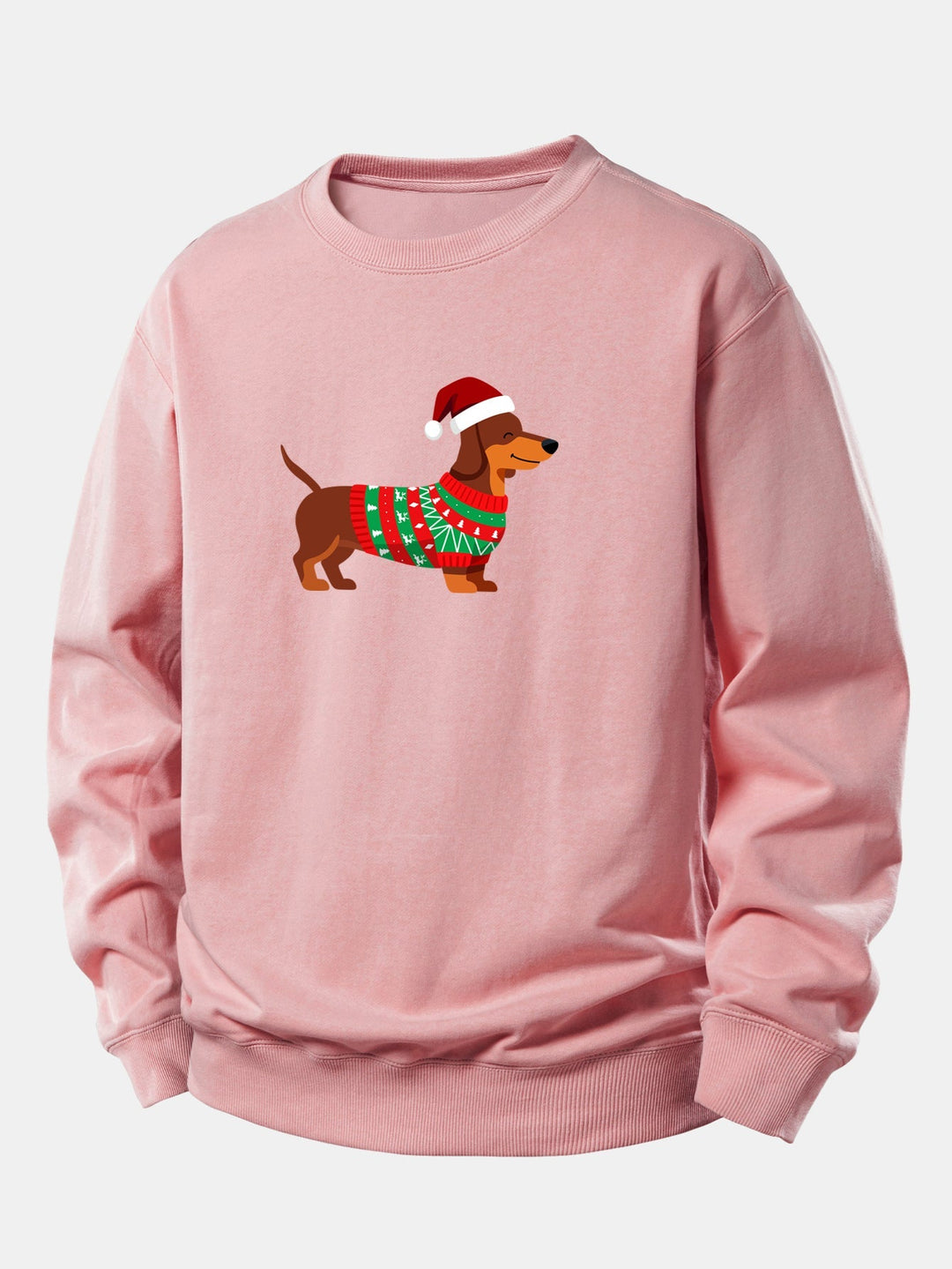 Christmas Dachshund Print Relax Fit Sweatshirt