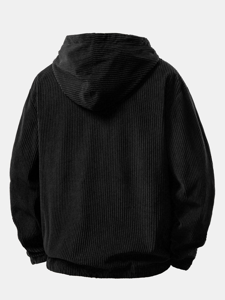 Corduroy Hoodie With Kangaroo Pocket
