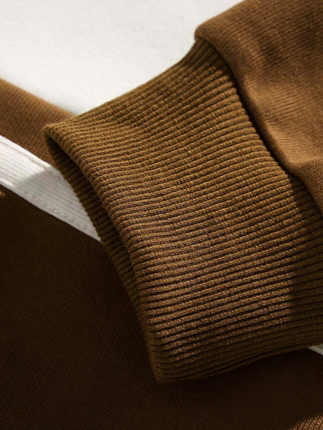 Relax Fit Color Block Patchwork Polo Sweatshirt