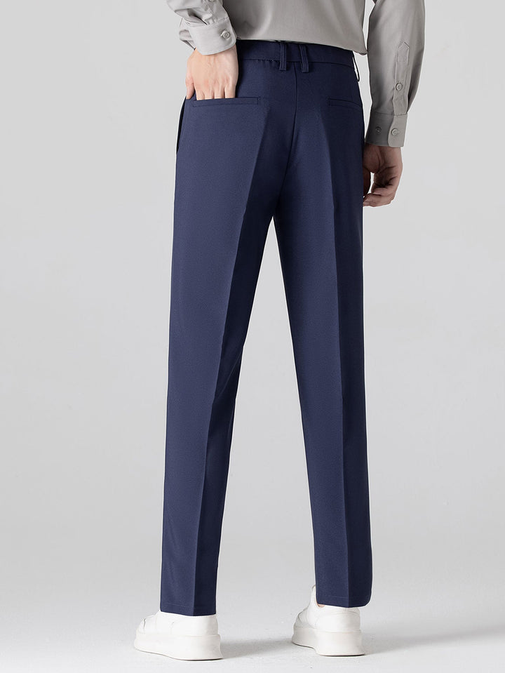 Texture Contrast Knitted V Neck Polo Shirt & Slim Fit Tapered Trousers