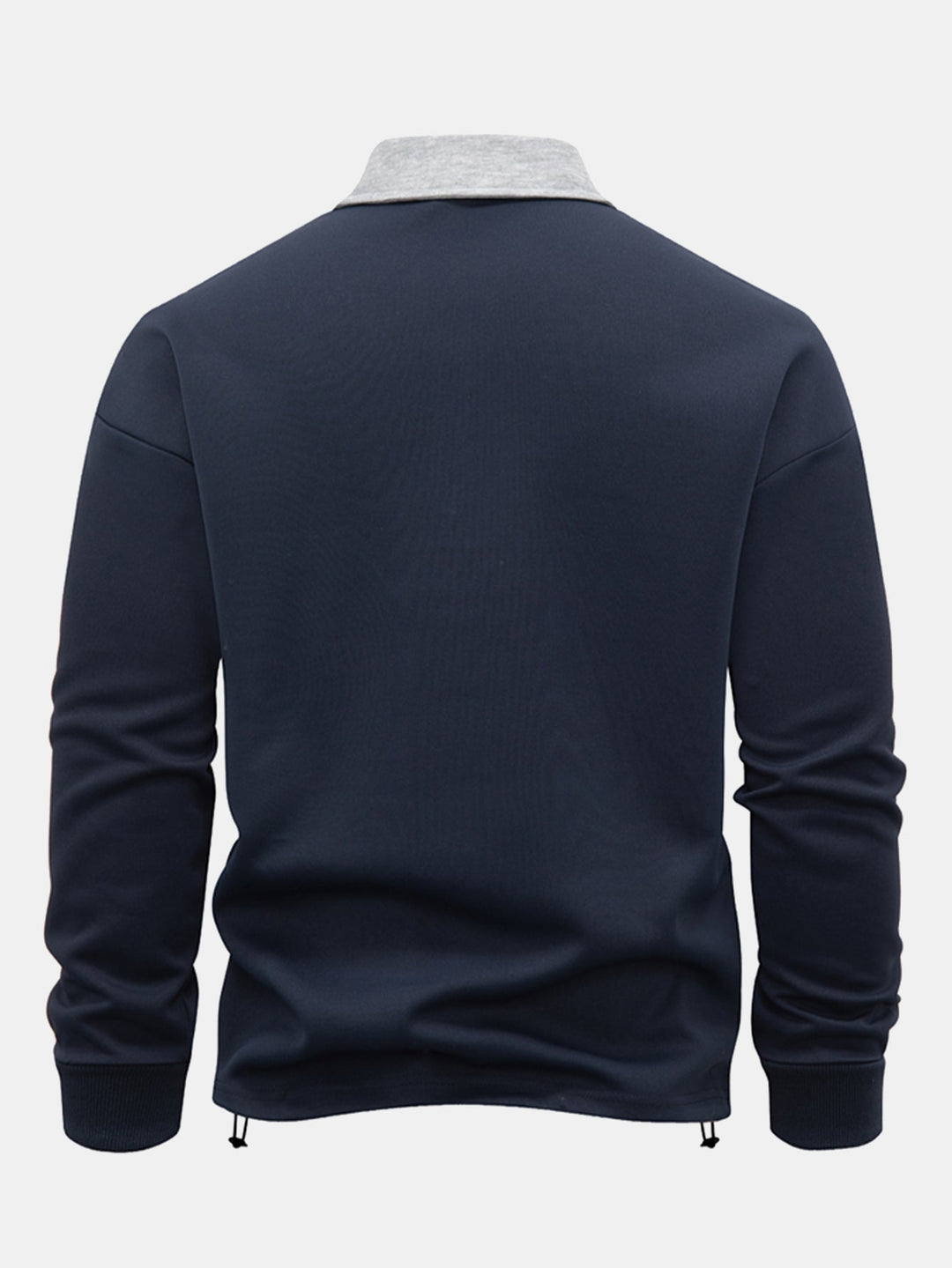Contrast Zipper Polo Collar Sweatshirt
