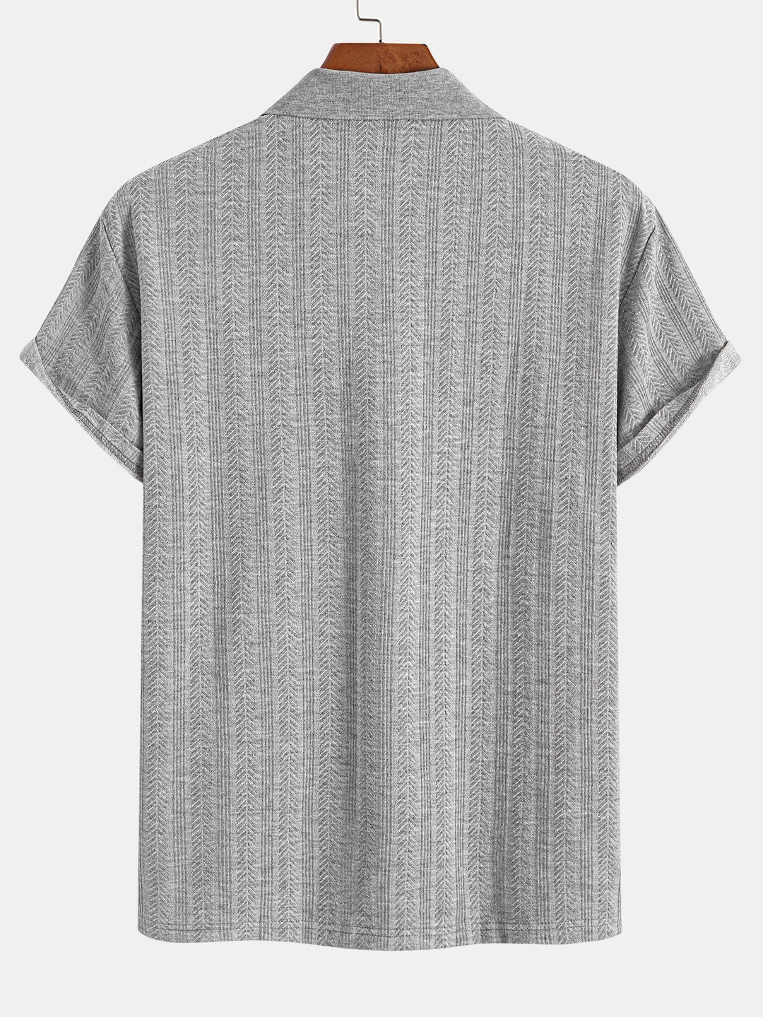 Textured Zipper Polo