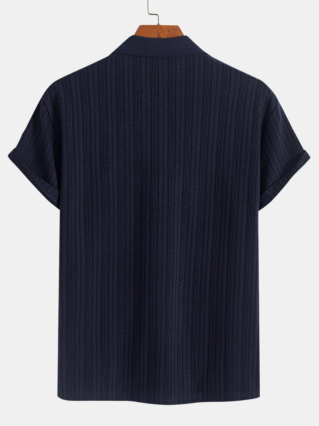 Textured Zipper Polo