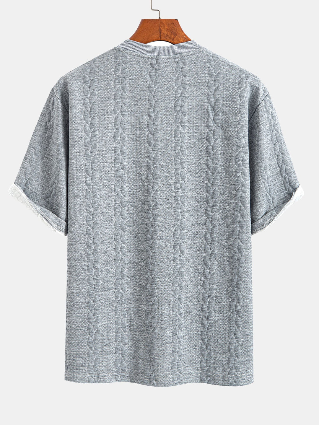 Relax Fit Mid-Length Sleeve Twist Jacquard T-Shirt & Shorts