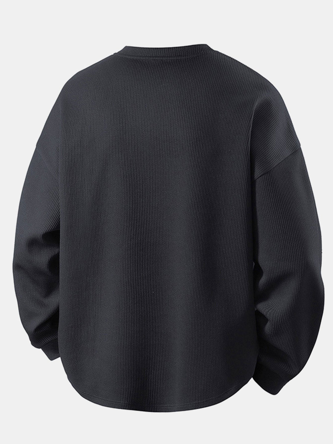 Relax Fit Waffle V Neck Sweatshirt