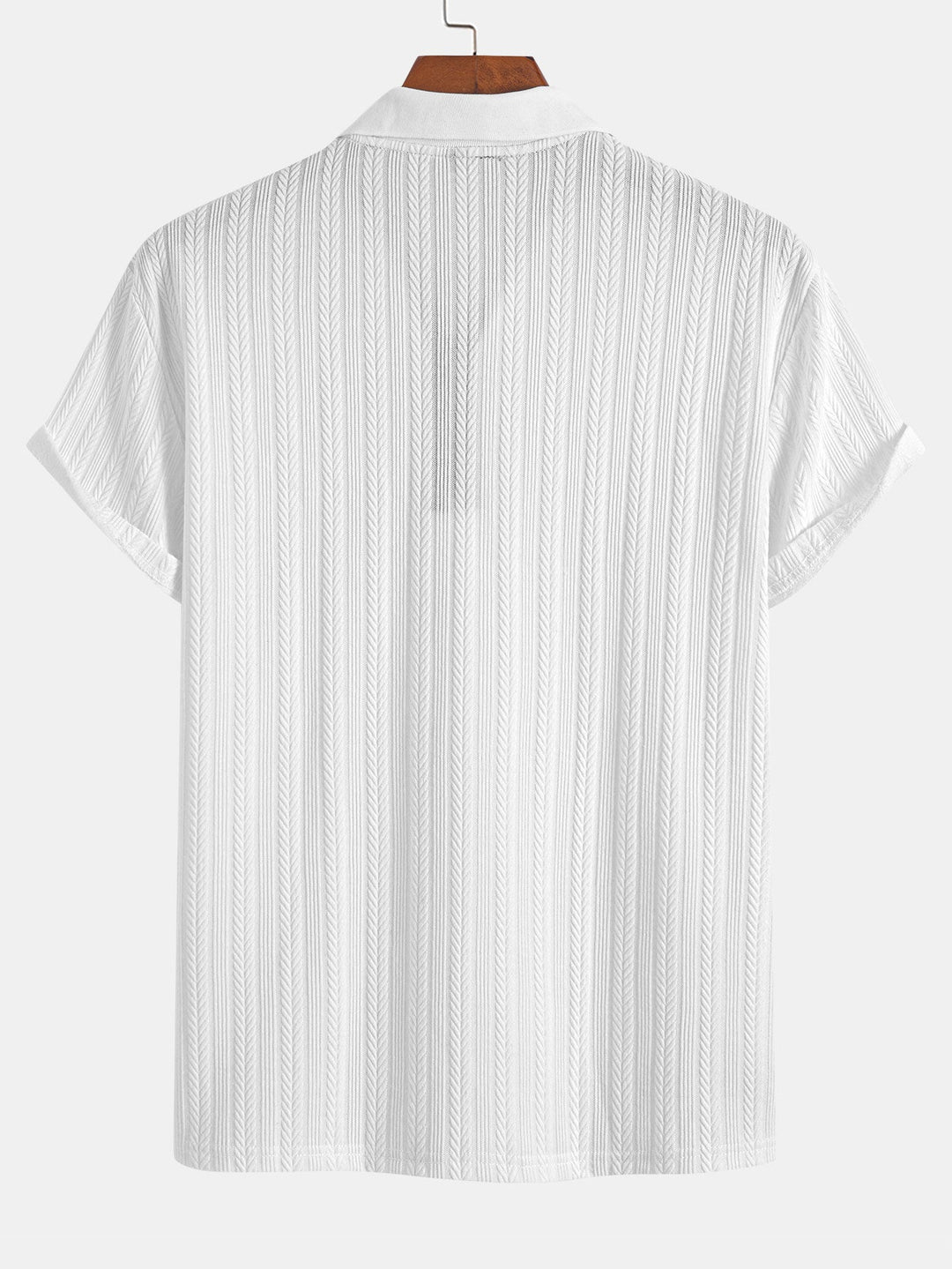 Textured Zipper Polo