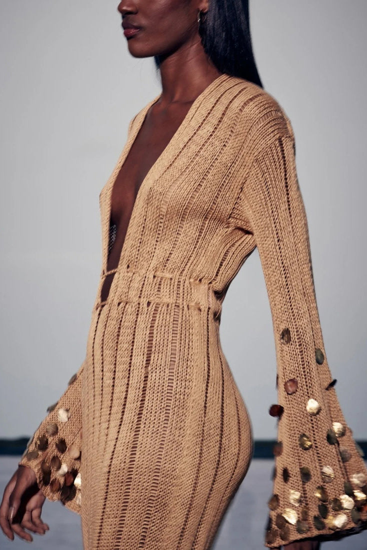 Dolly | Knit Maxi Dress with Feminine Silhouette
