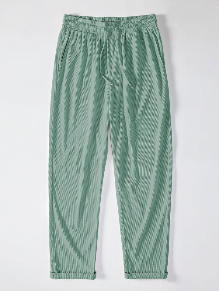 Corduroy Button Up Short Sleeved Shirt & Straight Leg Corduroy Pants