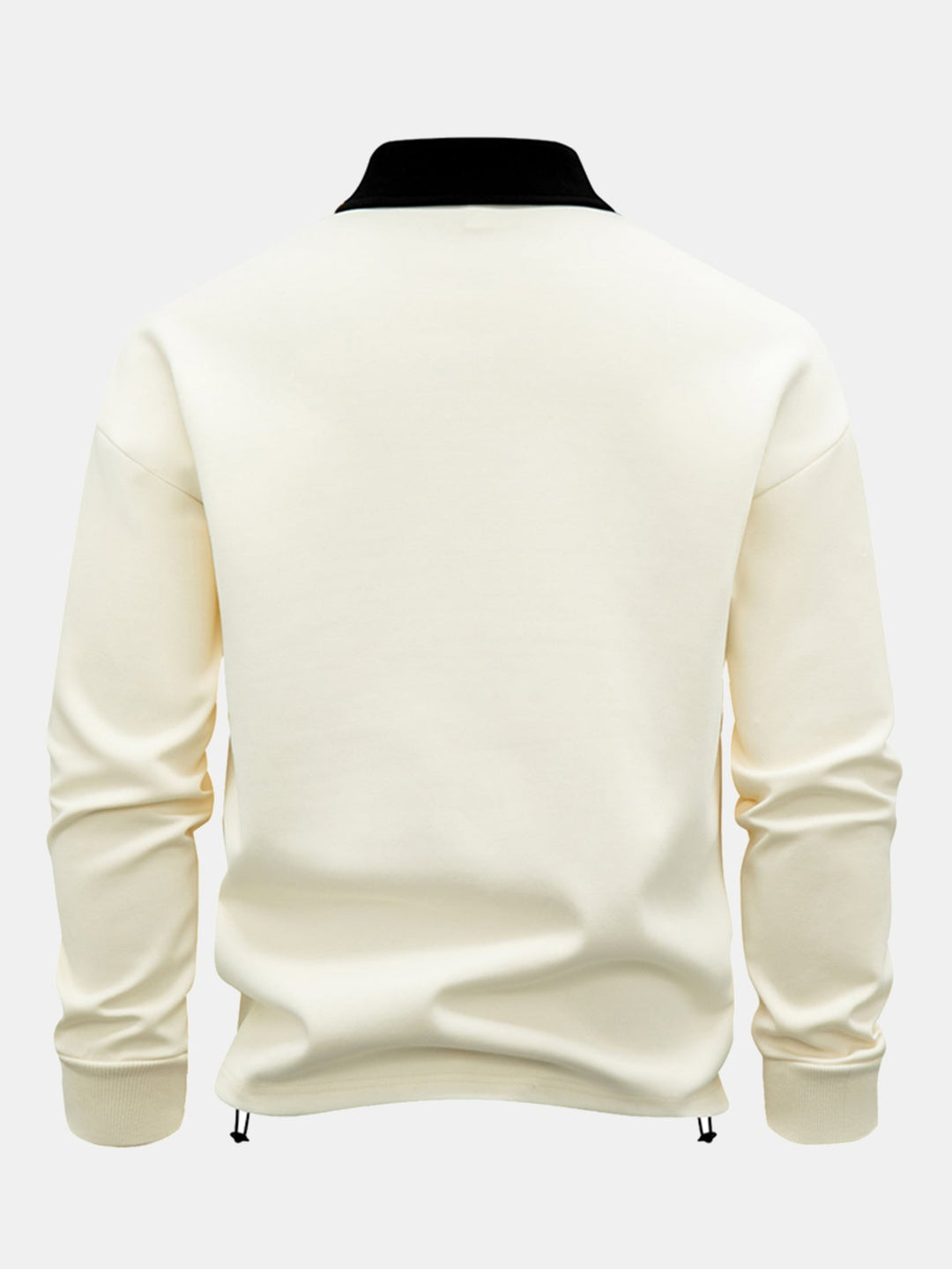 Contrast Zipper Polo Collar Sweatshirt