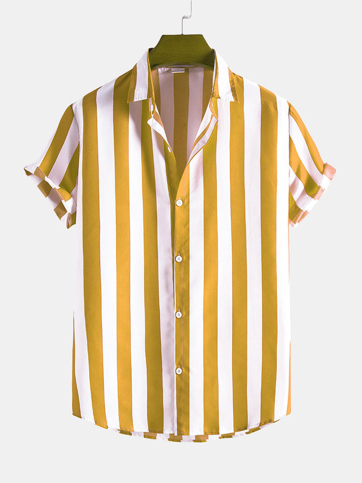 Wide Stripes Stand Shirts