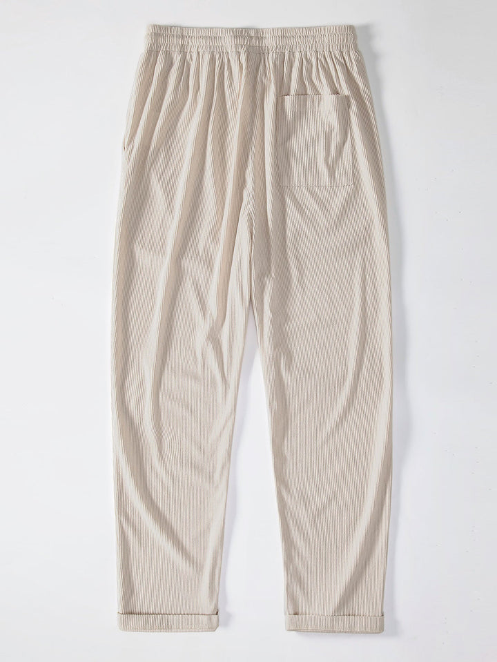 Corduroy Button Up Short Sleeved Shirt & Straight Leg Corduroy Pants