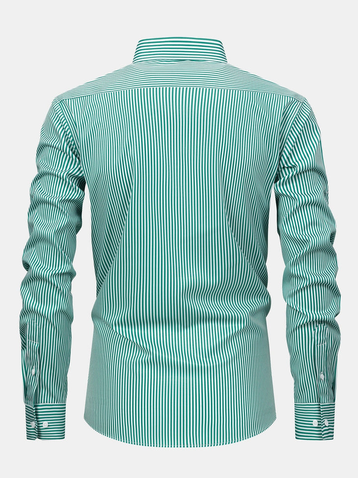 Long Sleeve Stripe Button Up Shirt