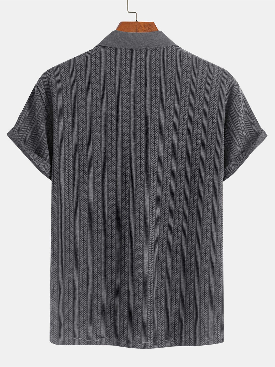 Textured Zipper Polo