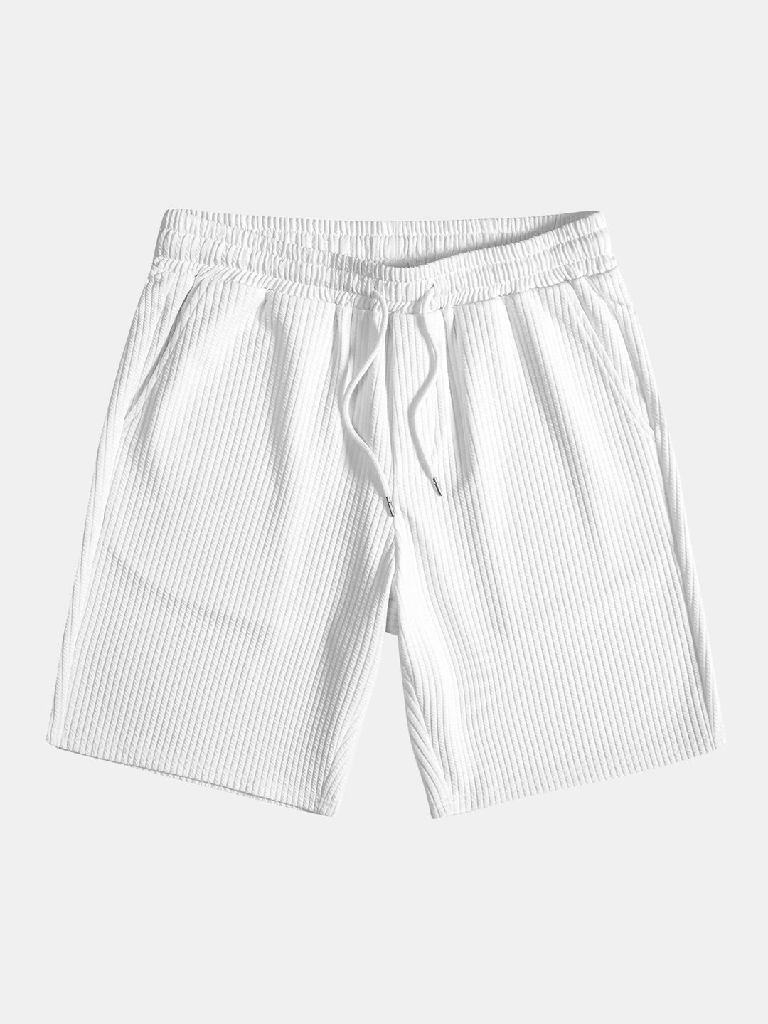 Muscle Fit Ribbed Button Up Shirt & Shorts