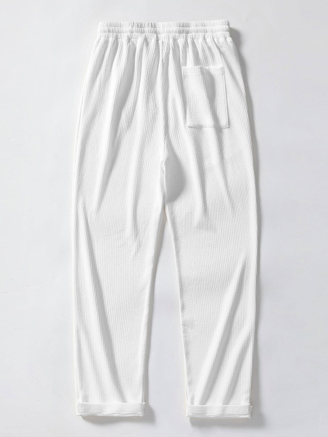 Stripe Jacquard Knit Polo Shirt & Straight Leg Ribbed Pants